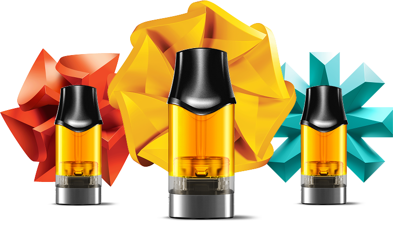 Vuse pods with colorful origami